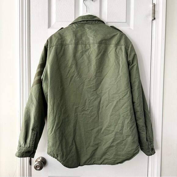 Zadig & Voltaire Military Green Troyh Mili Shearling Lined Utility Jacket Medium - Picture 7 of 15